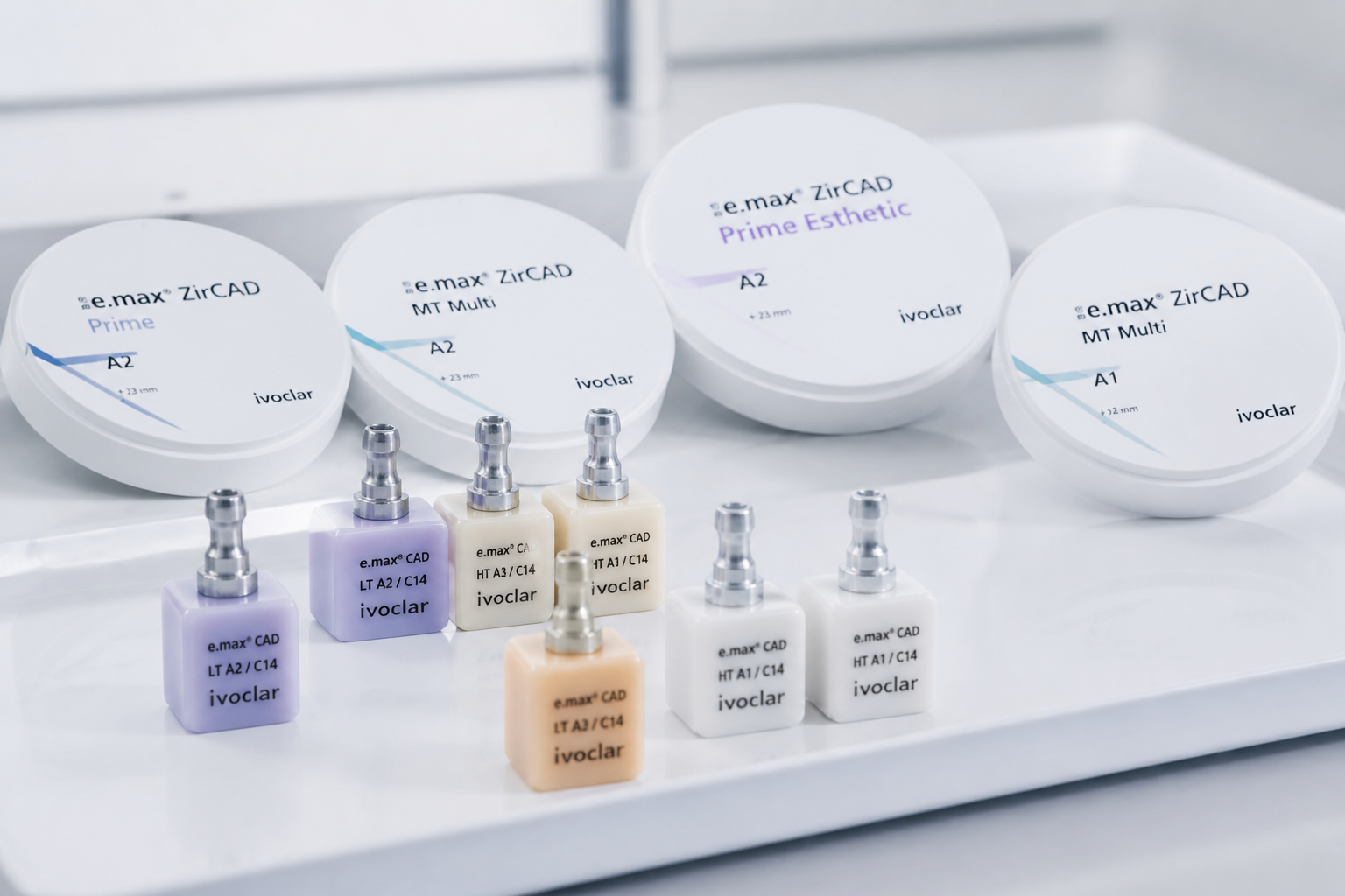 Zirconia discs and premium dental CAD/CAM materials ready for production